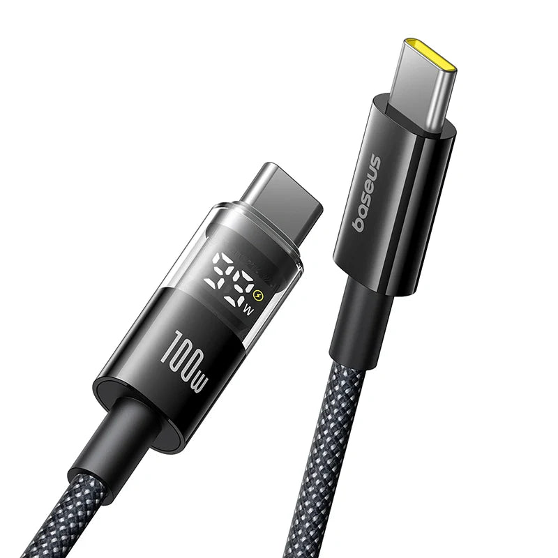 Baseus Display 2 100W Type-C to Type-C Fast Charging Data Cable Cosmic Black 1m
